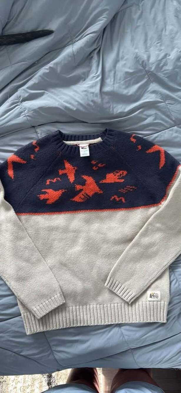 REI Co-op Boys Knit Bird Sweater Size M (10-12)